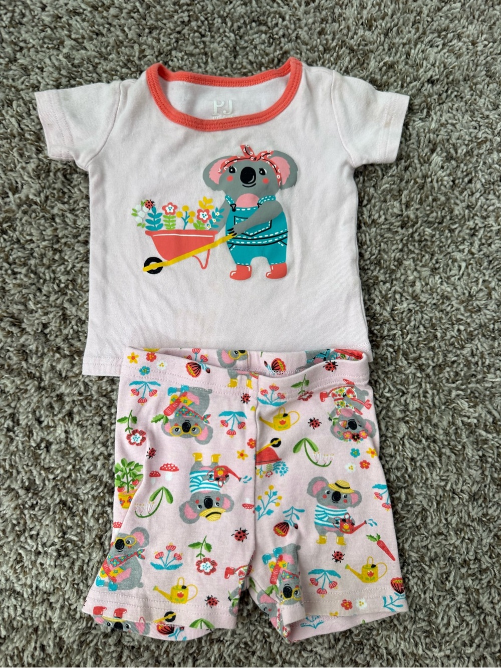 2 piece PjS Pink Koala Short Pajama Set - Girls
